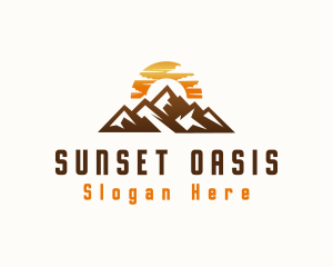 Sunset Mountain Peak logo design