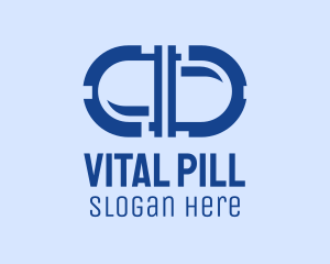 Pill - Blue Medication Pill logo design