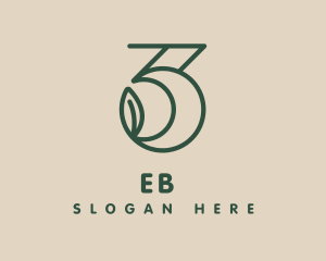 Vegetarian - Minimalist Leaf Number 3 logo design