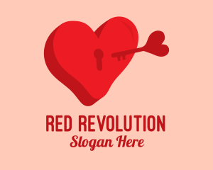 Red Heart Keylock  logo design