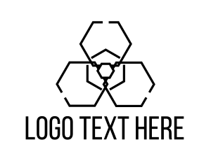 Virus - Toxic Radiation Hexagon logo design