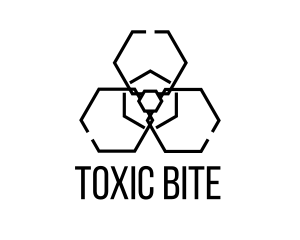 Toxic Radiation Hexagon logo design