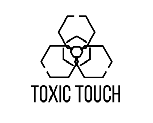 Toxic Radiation Hexagon logo design