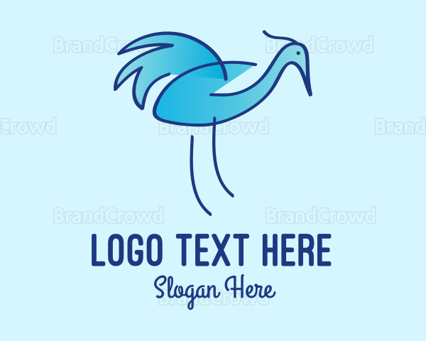 Blue Crane Bird Logo