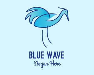 Blue - Blue Crane Bird logo design