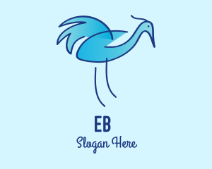 Zoo - Blue Crane Bird logo design