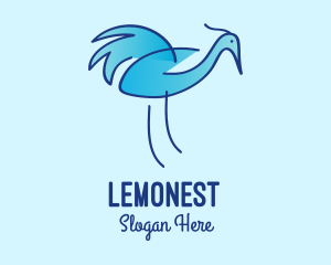 Feathers - Blue Crane Bird logo design