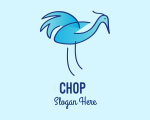 Bird - Blue Crane Bird logo design