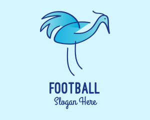 Blue Crane Bird  logo design