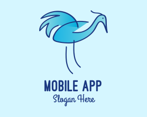 Bird - Blue Crane Bird logo design