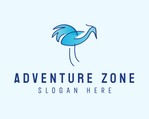 Blue Crane Bird  logo design