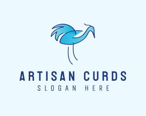 Blue Crane Bird  logo design