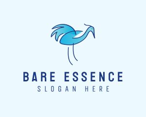 Blue Crane Bird  logo design