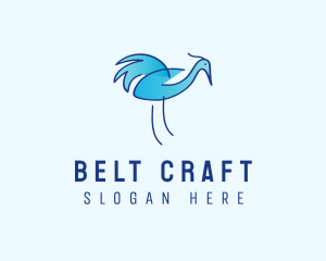 Blue Crane Bird  logo design