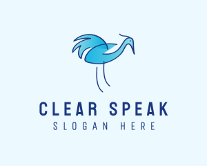 Blue Crane Bird  logo design