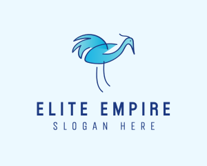 Blue Crane Bird  logo design