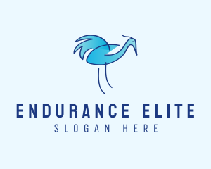 Blue Crane Bird  logo design