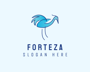 Blue Crane Bird  logo design