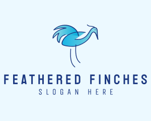 Blue Crane Bird  logo design