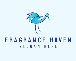 Blue Crane Bird  logo design