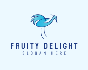 Blue Crane Bird  logo design