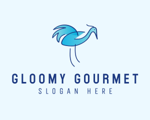 Blue Crane Bird  logo design