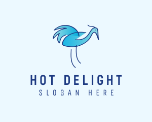 Blue Crane Bird  logo design