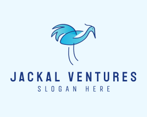 Blue Crane Bird  logo design