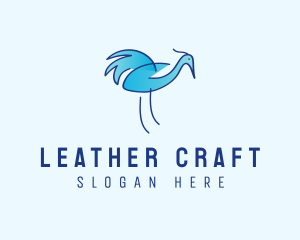 Blue Crane Bird  logo design