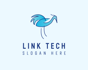 Blue Crane Bird  logo design