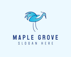 Blue Crane Bird  logo design