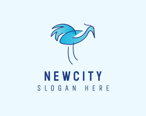 Blue Crane Bird  logo design