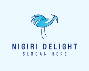 Blue Crane Bird  logo design