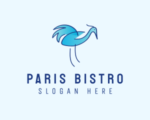 Blue Crane Bird  logo design