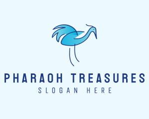 Blue Crane Bird  logo design