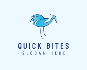 Blue Crane Bird  logo design