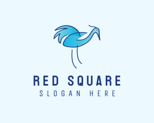 Blue Crane Bird  logo design