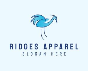 Blue Crane Bird  logo design