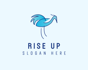 Blue Crane Bird  logo design