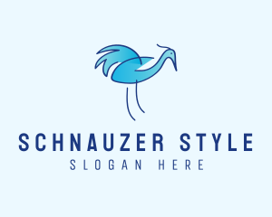 Blue Crane Bird  logo design