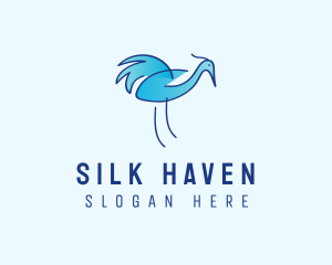 Blue Crane Bird  logo design