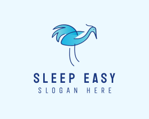 Blue Crane Bird  logo design