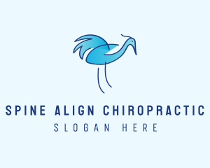 Blue Crane Bird  logo design