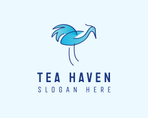 Blue Crane Bird  logo design