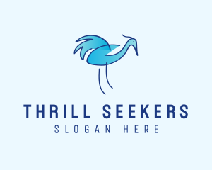 Blue Crane Bird  logo design