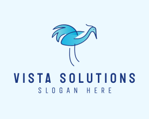 Blue Crane Bird  logo design