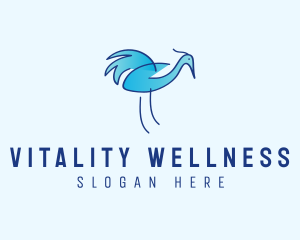 Blue Crane Bird  logo design