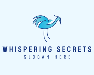 Blue Crane Bird  logo design