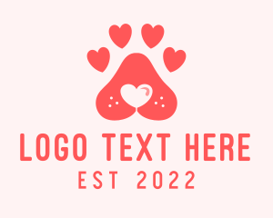 Pet Care - Pet Dog Paw Love logo design
