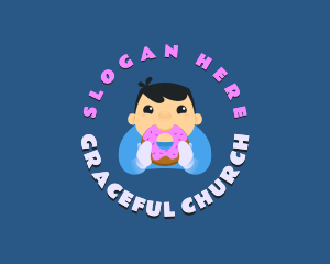 Cute Donut Kid Logo